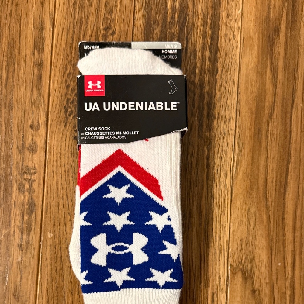 Under Armour Men's Athletic Crew Socks - Red, Blue, White